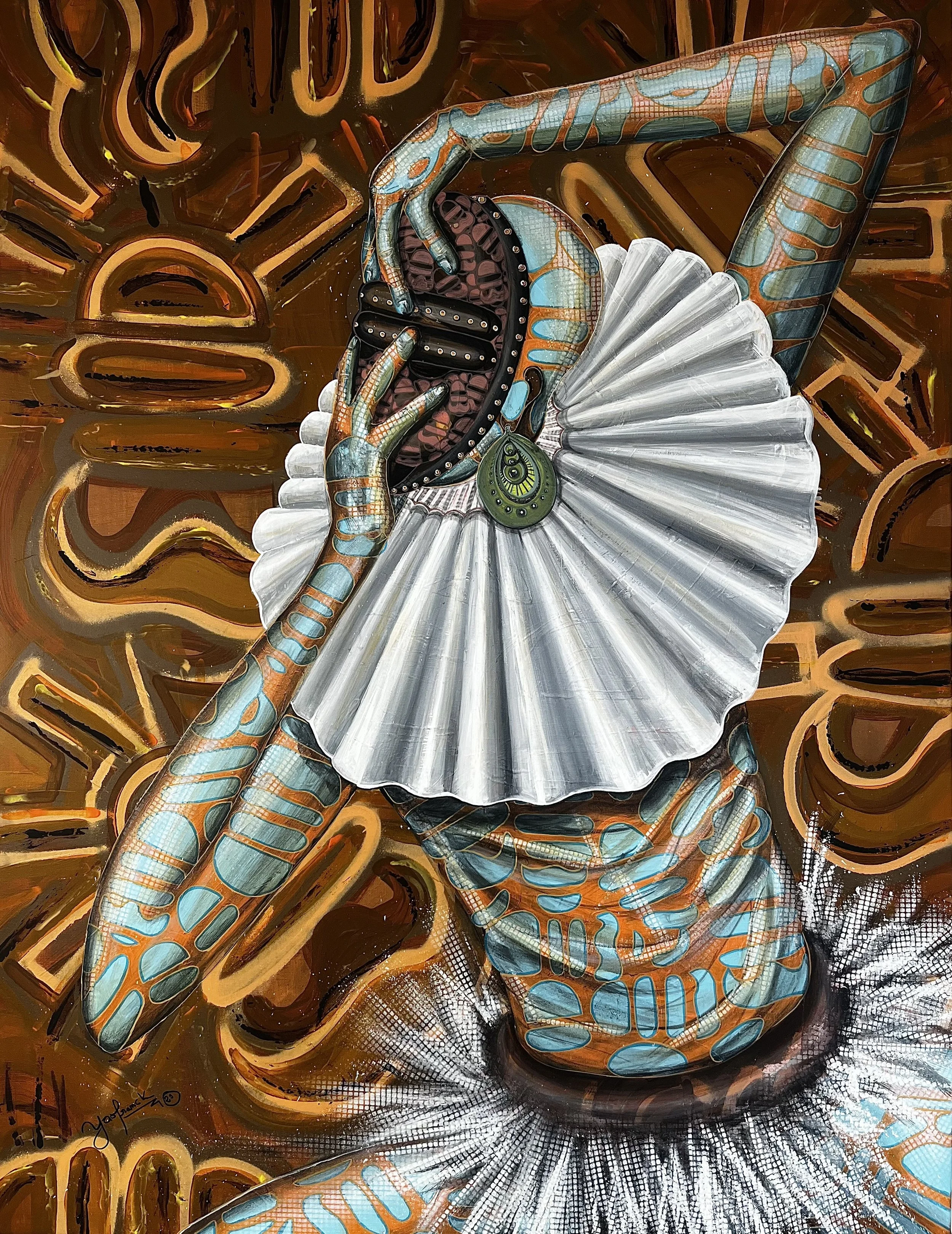 SERIE NOMADE - "PRINTEMPS" - 2025 : toile, acrylique à la bombe, 125x100cm