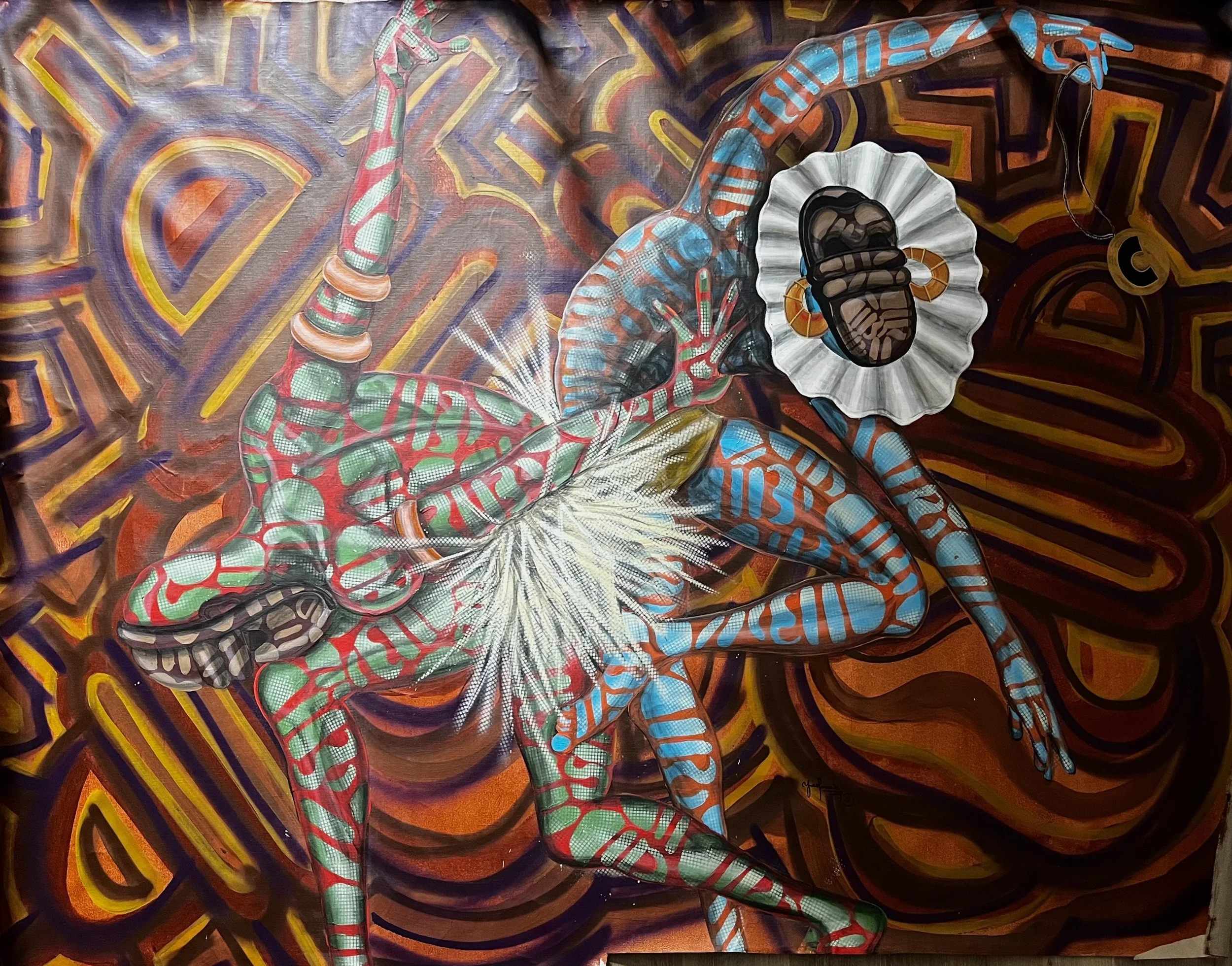 "MOUVEMENT", 2026, bombe à l’acrylique sur toile, 200 x 165 cm