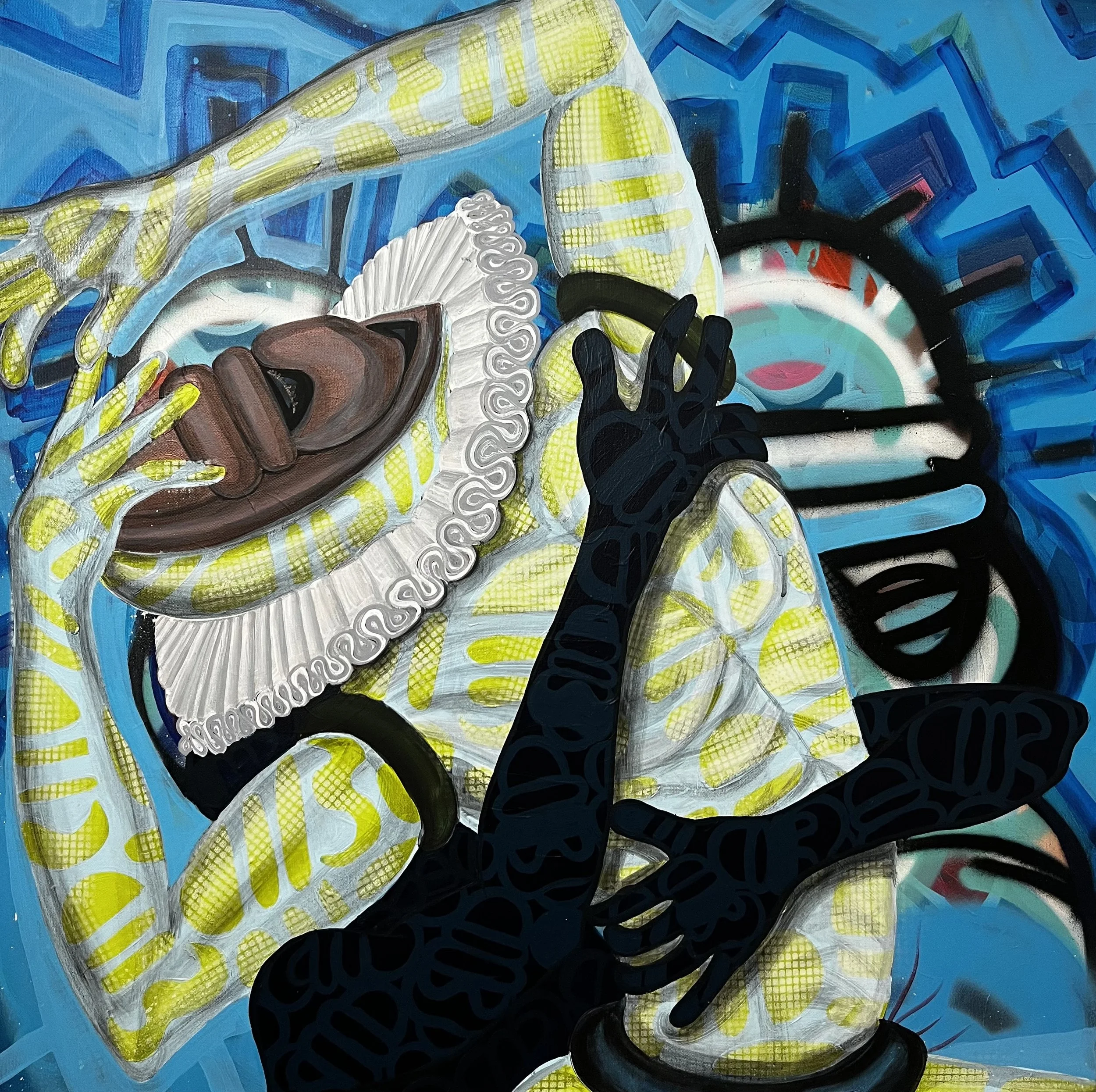 "ZONE D'OMBRE" - 80 X 80 cm
bombe à l’acrylique sur toile.