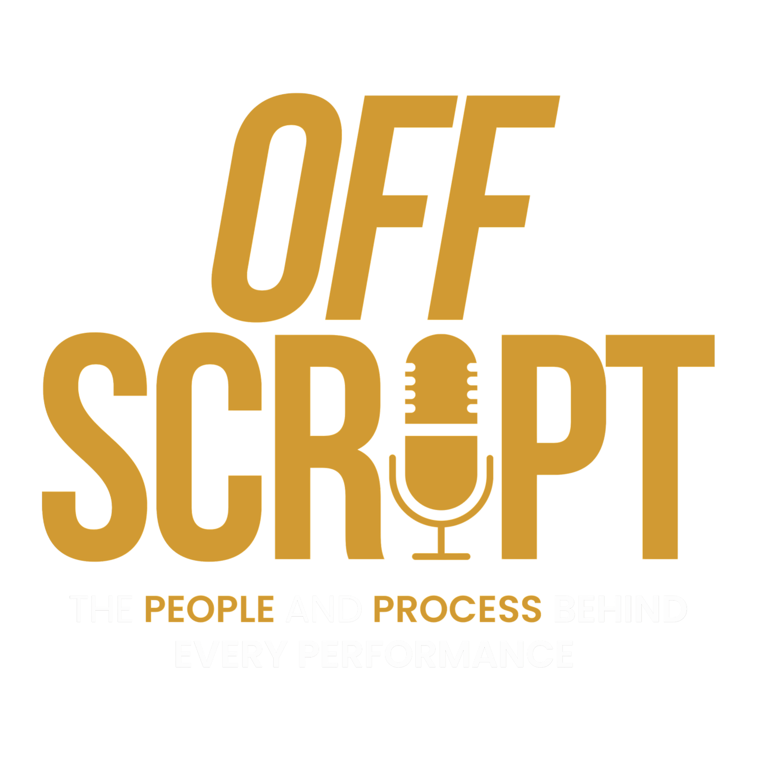 OFF SCRIPT WITH JARVIS The logo features the word 'OJT' in large gold letters, with the phrase 'The People and Process Behind Every Performance' written below in smaller white and gold text.
