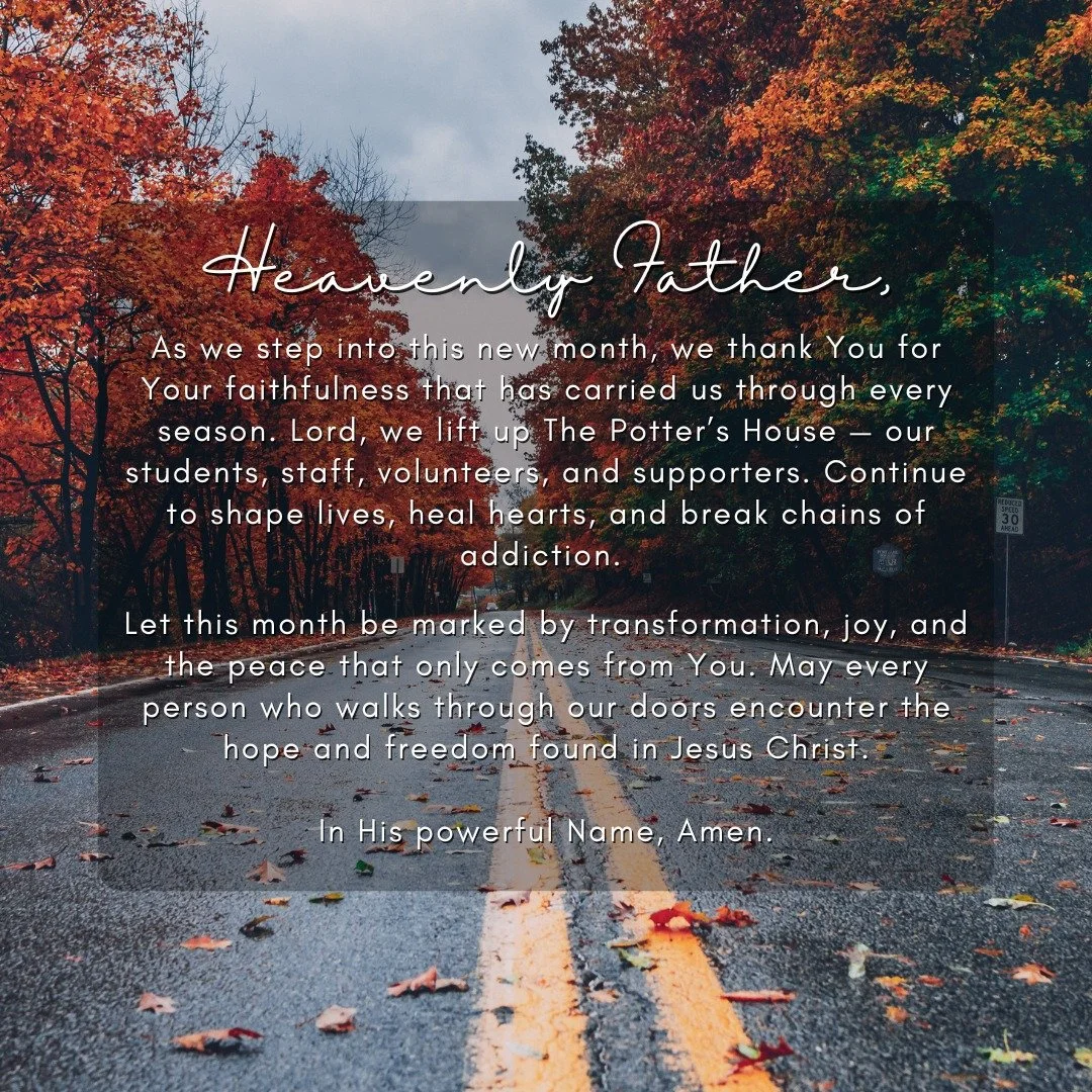 May this month be filled with transformation, healing, and the unshakable hope of Jesus Christ. 🙏✨

#PottersHouse #PrayerForOctober #HopeInChrist #AddictionRecovery #FaithfulGod #LancasterPA