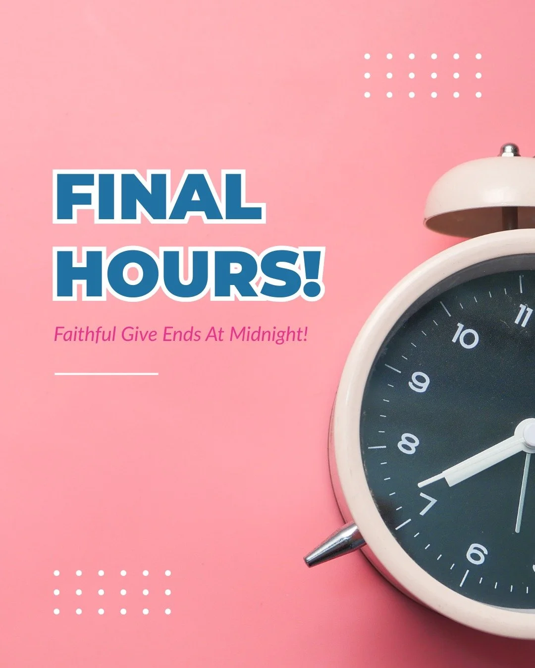 ⏰ The finish line is here — Faithful Give 2025 ends tonight at midnight!
We’ve been overwhelmed by your love and generosity these past three days. Because of faithful friends like you, men and women are finding hope, healing, and freedom