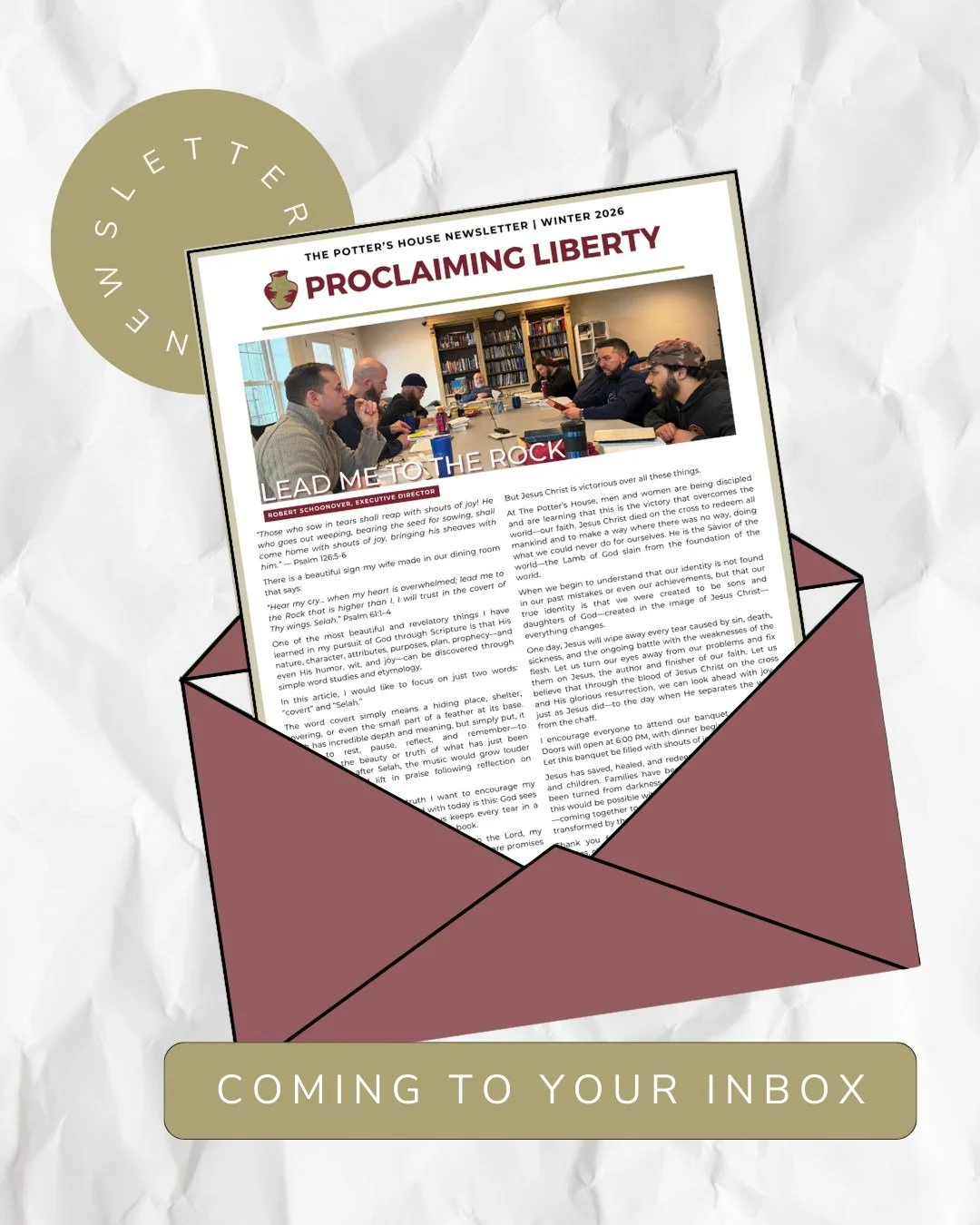 📰 Want to stay connected to what God is doing at The Potter&rsquo;s House? 

We&rsquo;ll be sending out our Q1 Newsletter next week, and we&rsquo;d love for you to receive it directly in your inbox.

Inside, you&rsquo;ll find:
&bull; Ministry update