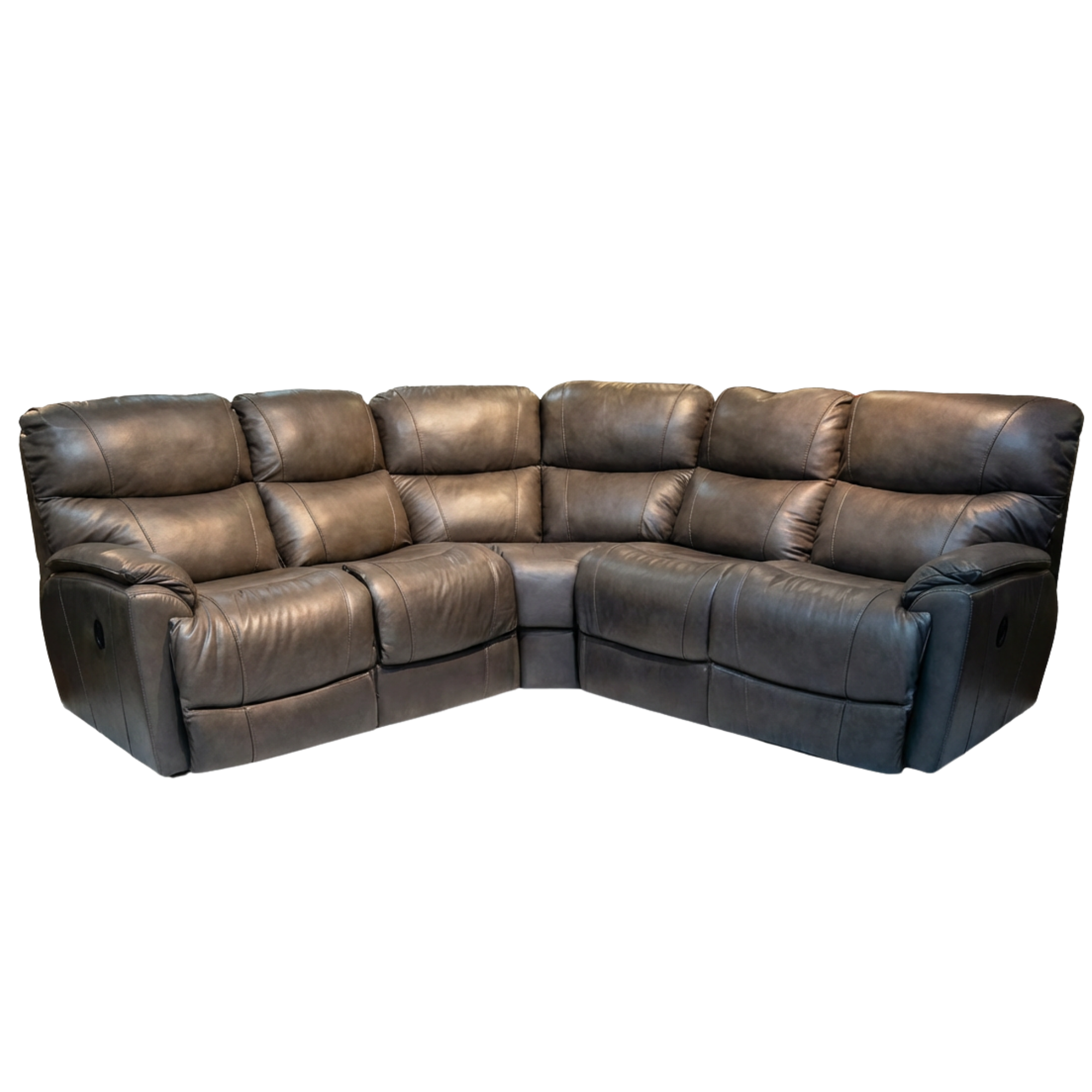 TROUPER LEATHER RECLINING SECTIONAL