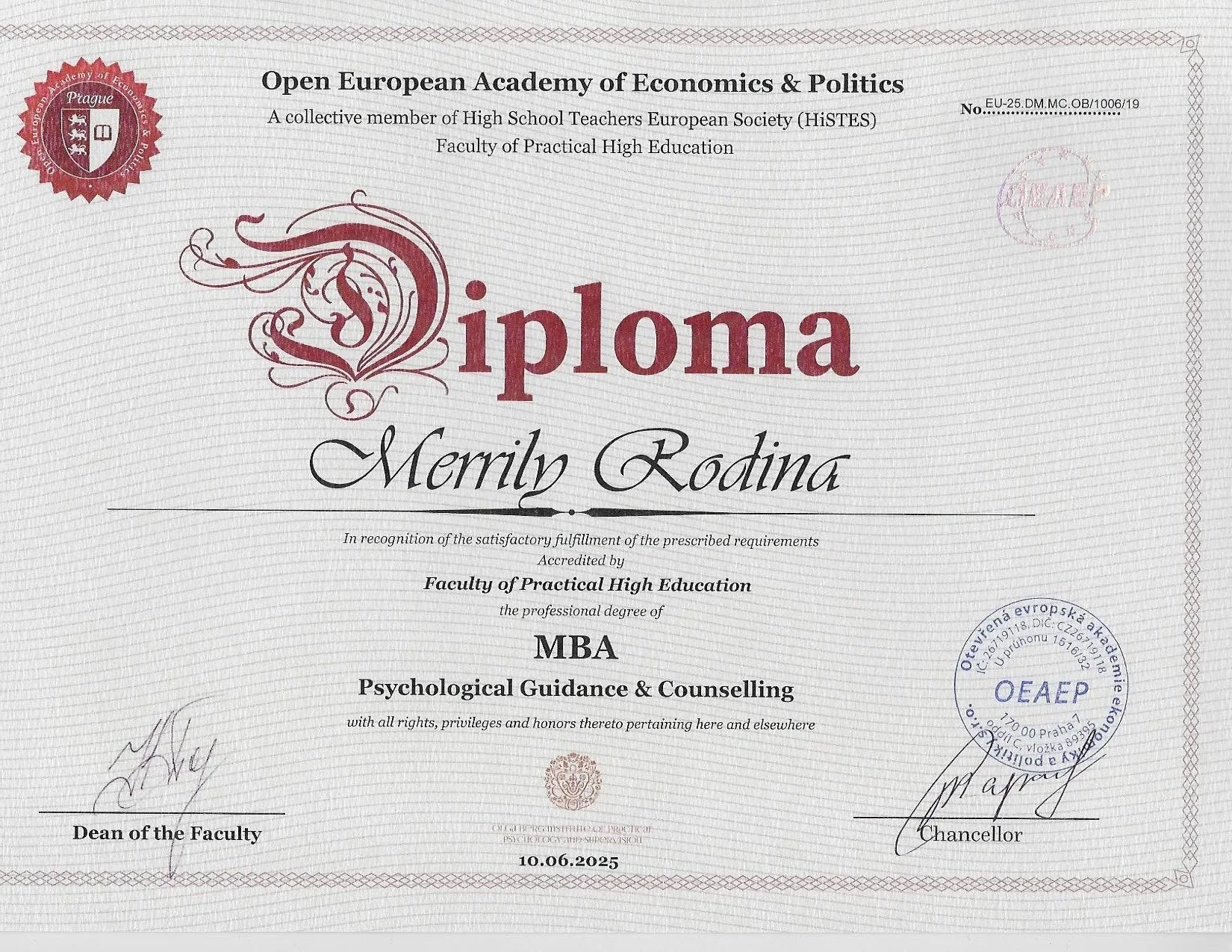 MBA in Psychological Guidance and Counselling