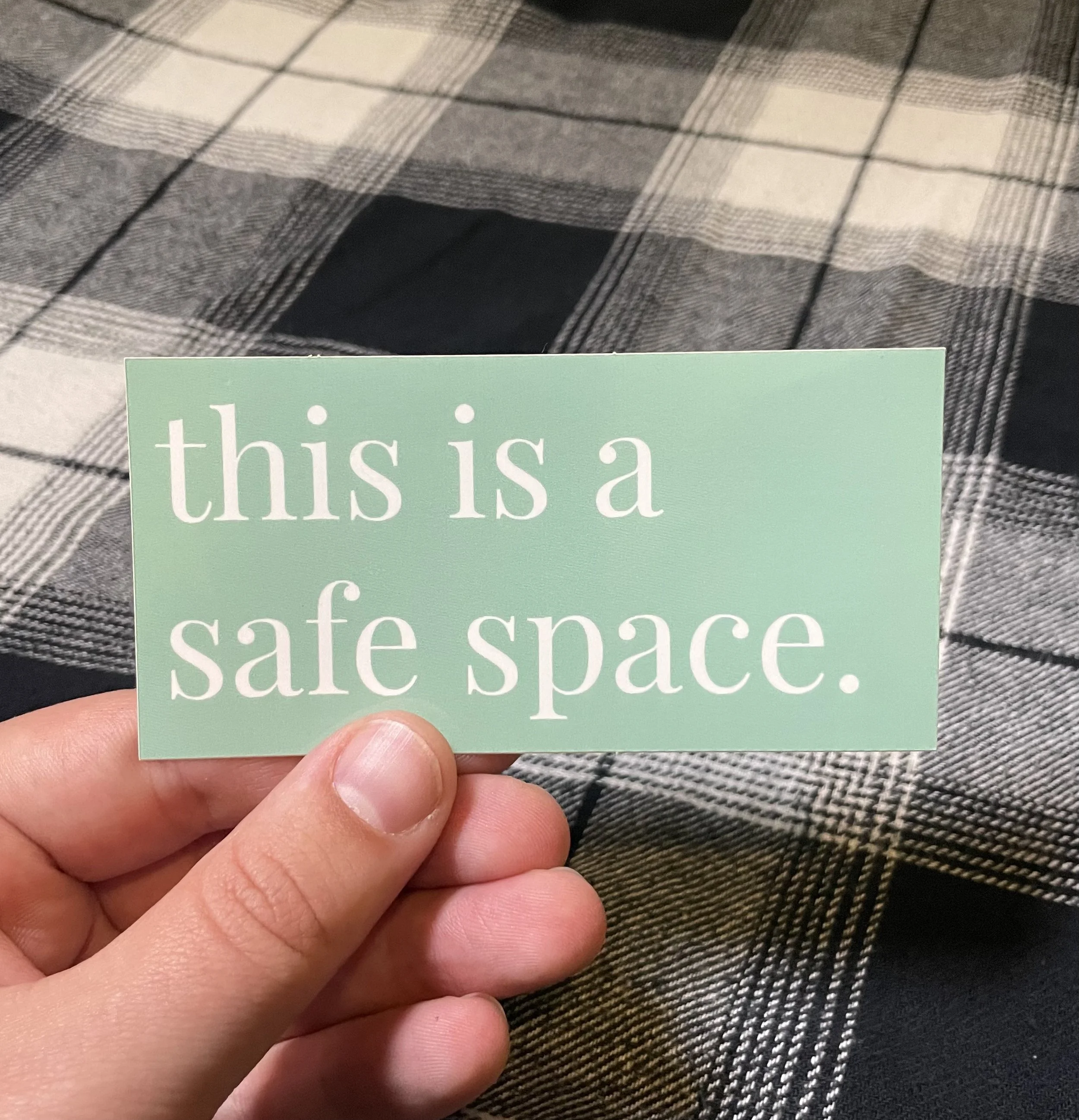 "this is a safe space" sticker, mint