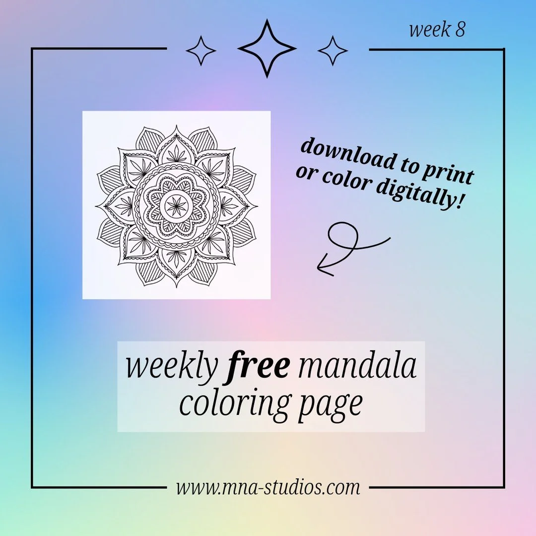 week 8 is here! download our new coloring page, get a nice cup of coffee, and relax! available at www.mna-studios.com