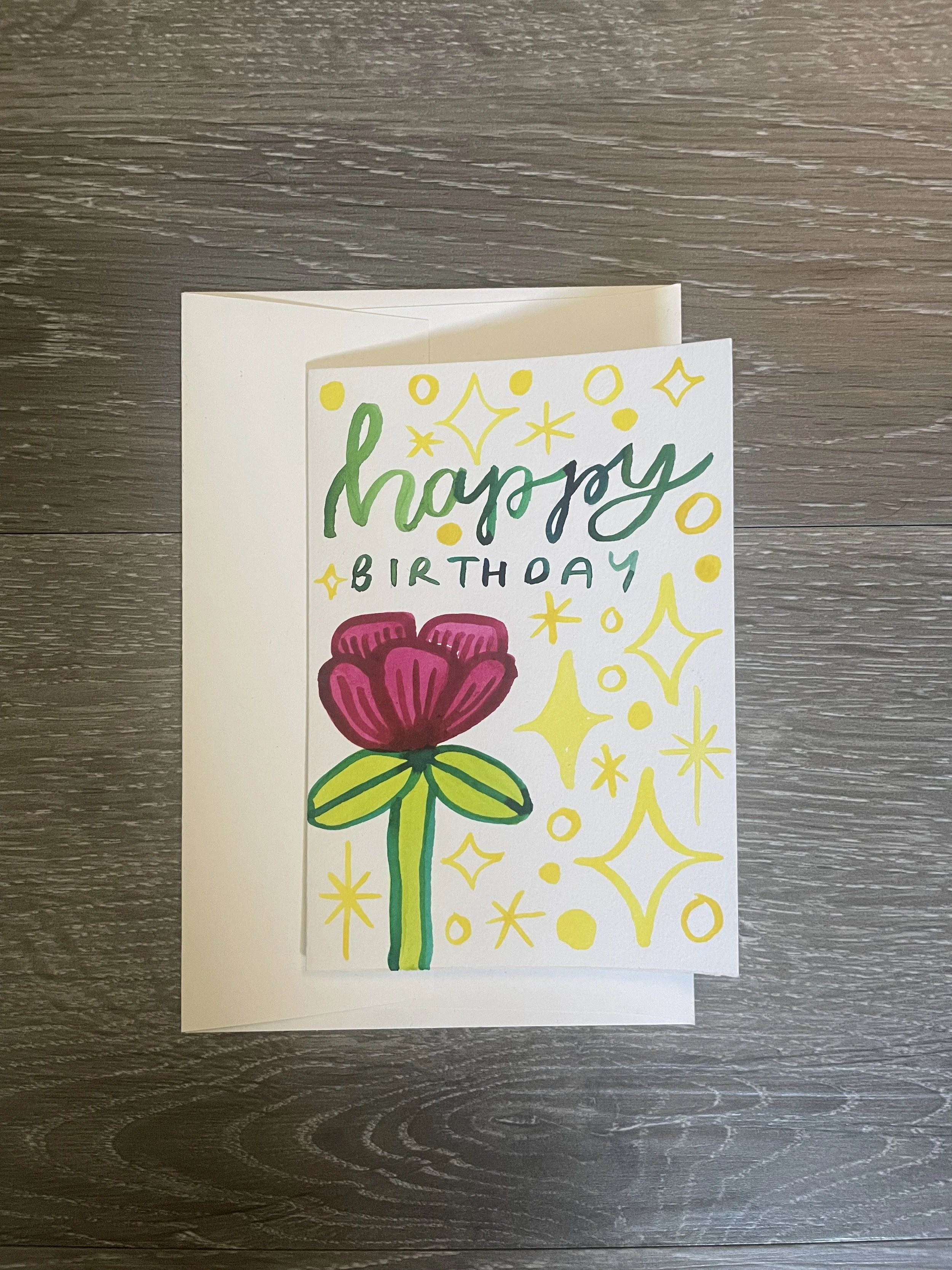 Flower Stem Birthday Card