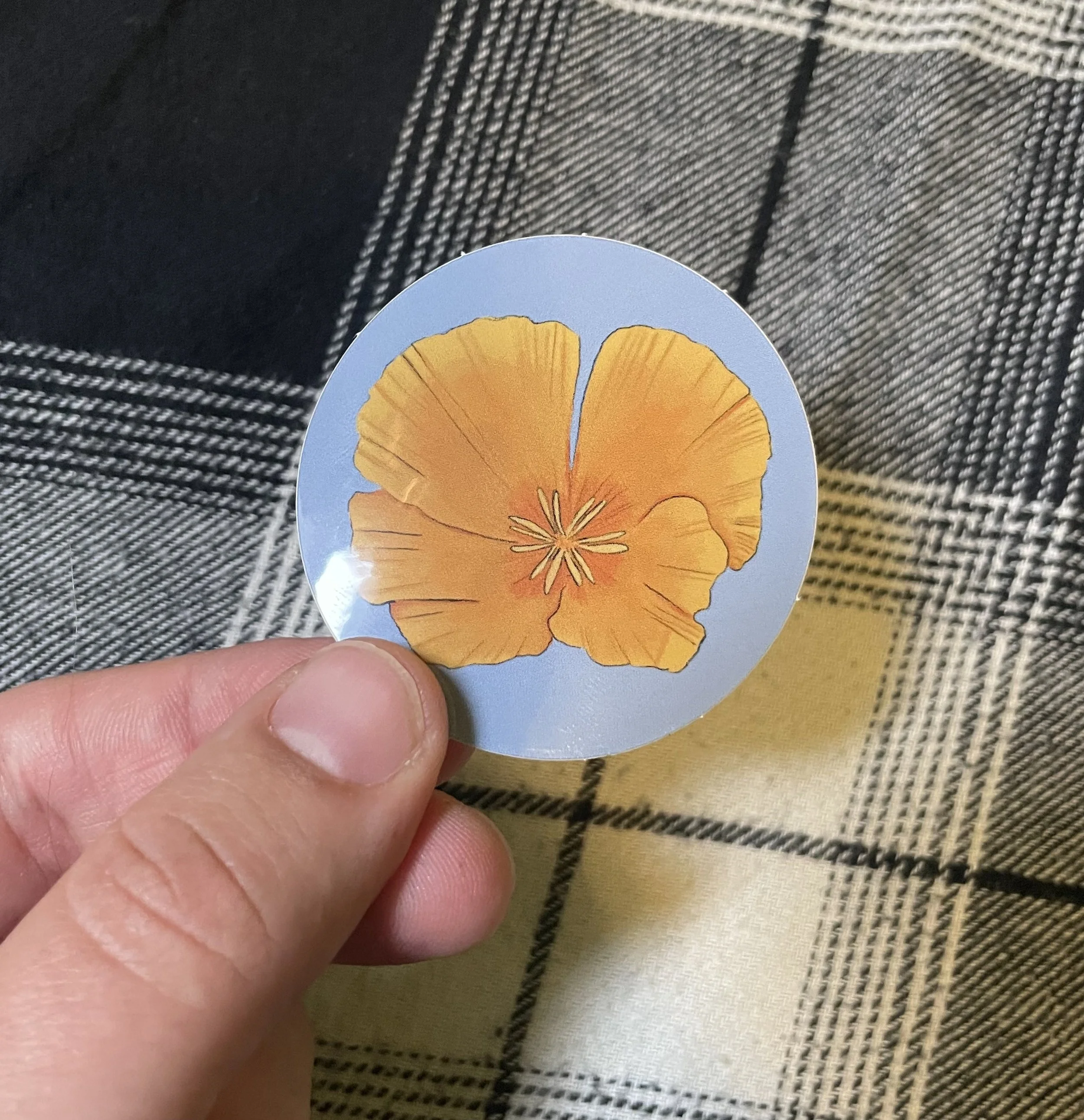 poppy flower sticker