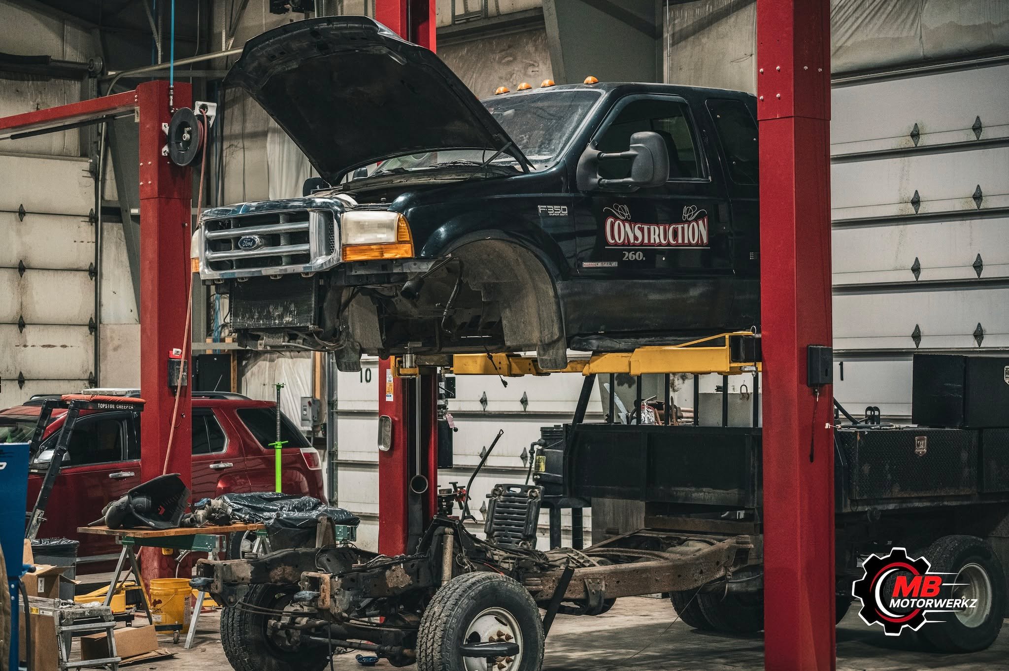 1999 Ford F-350 Super Duty 7.3L Powerstroke came in this week. We performed a full inspection and found multiple issues needing attention, including an engine oil pan leak and starting concerns. We replaced the engine oil pan, serviced the glow plug/