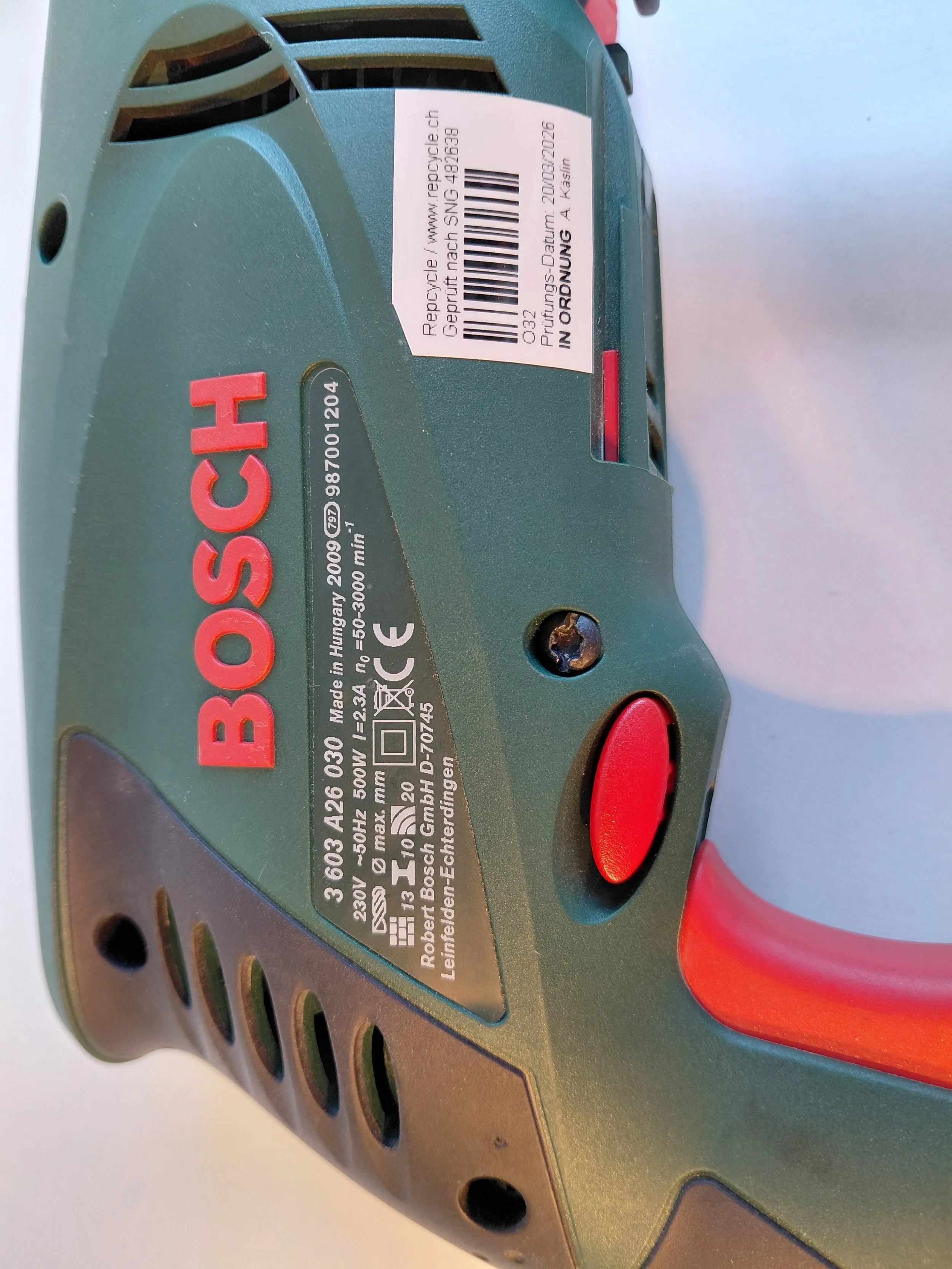 Bosch PSB500RE Typenschild
