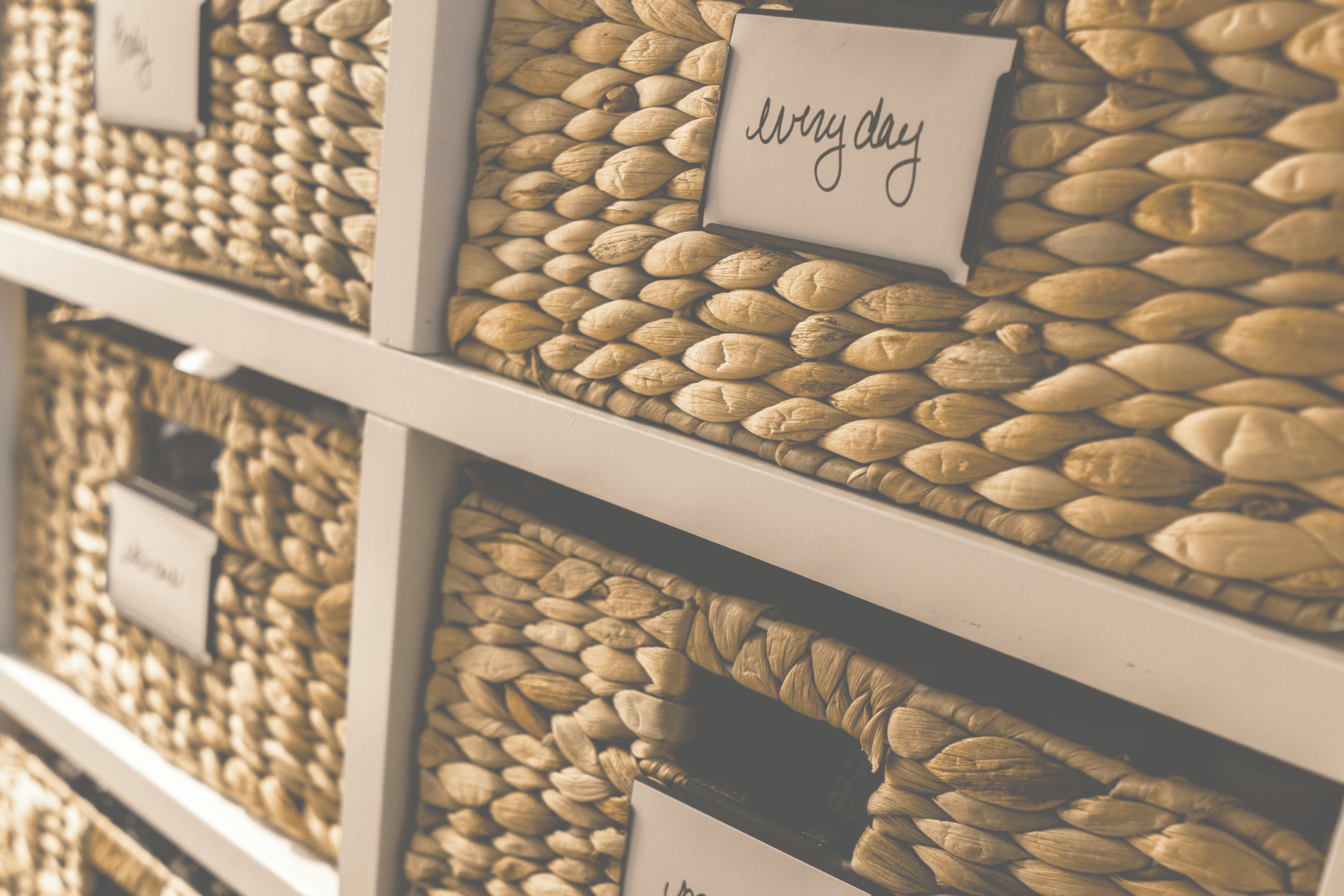 home organizing wicker baskets