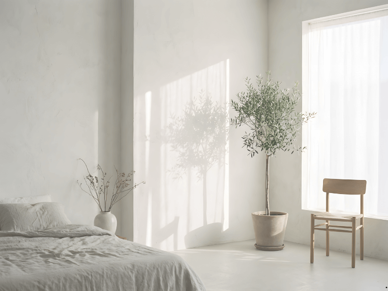 calm organized bedroom