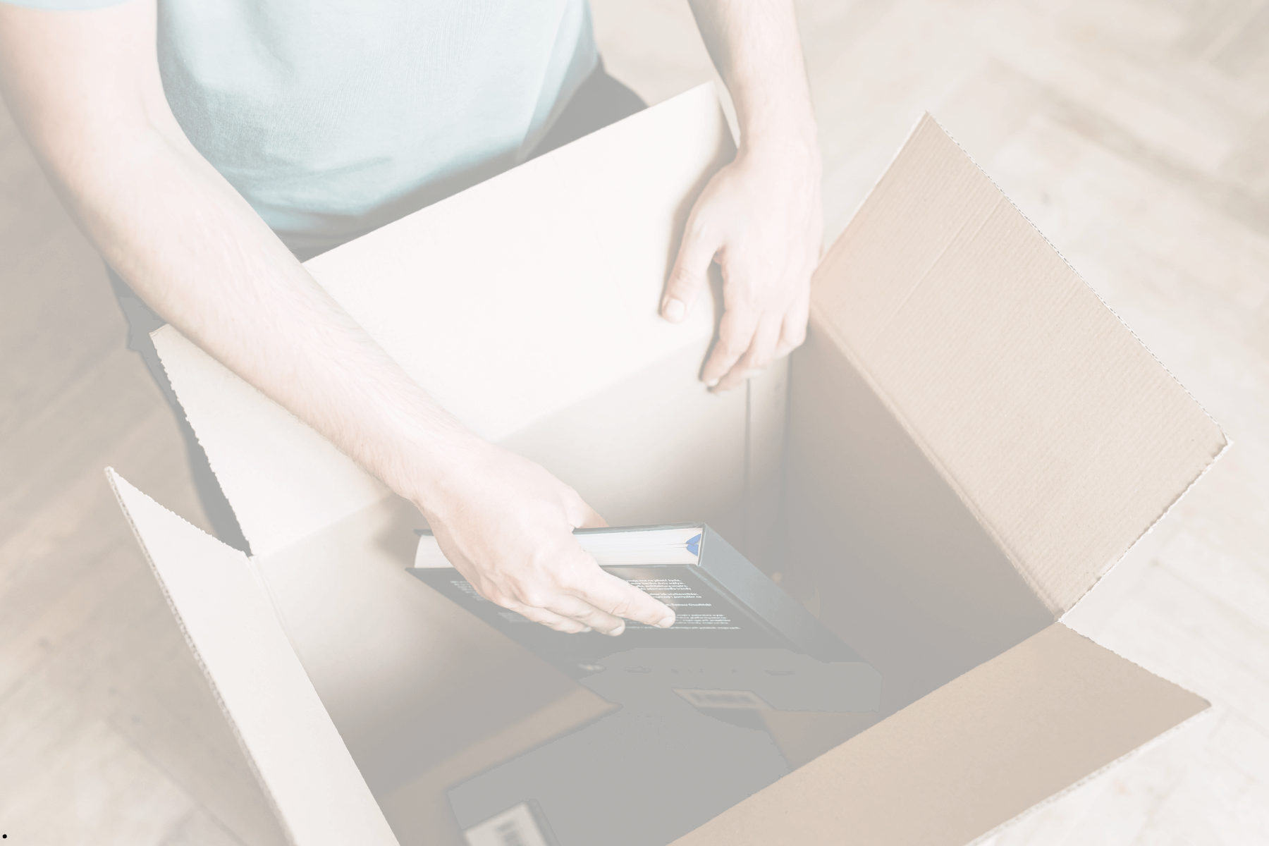 life transition organizing person packing box