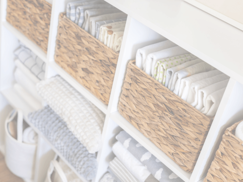 organized linen closet