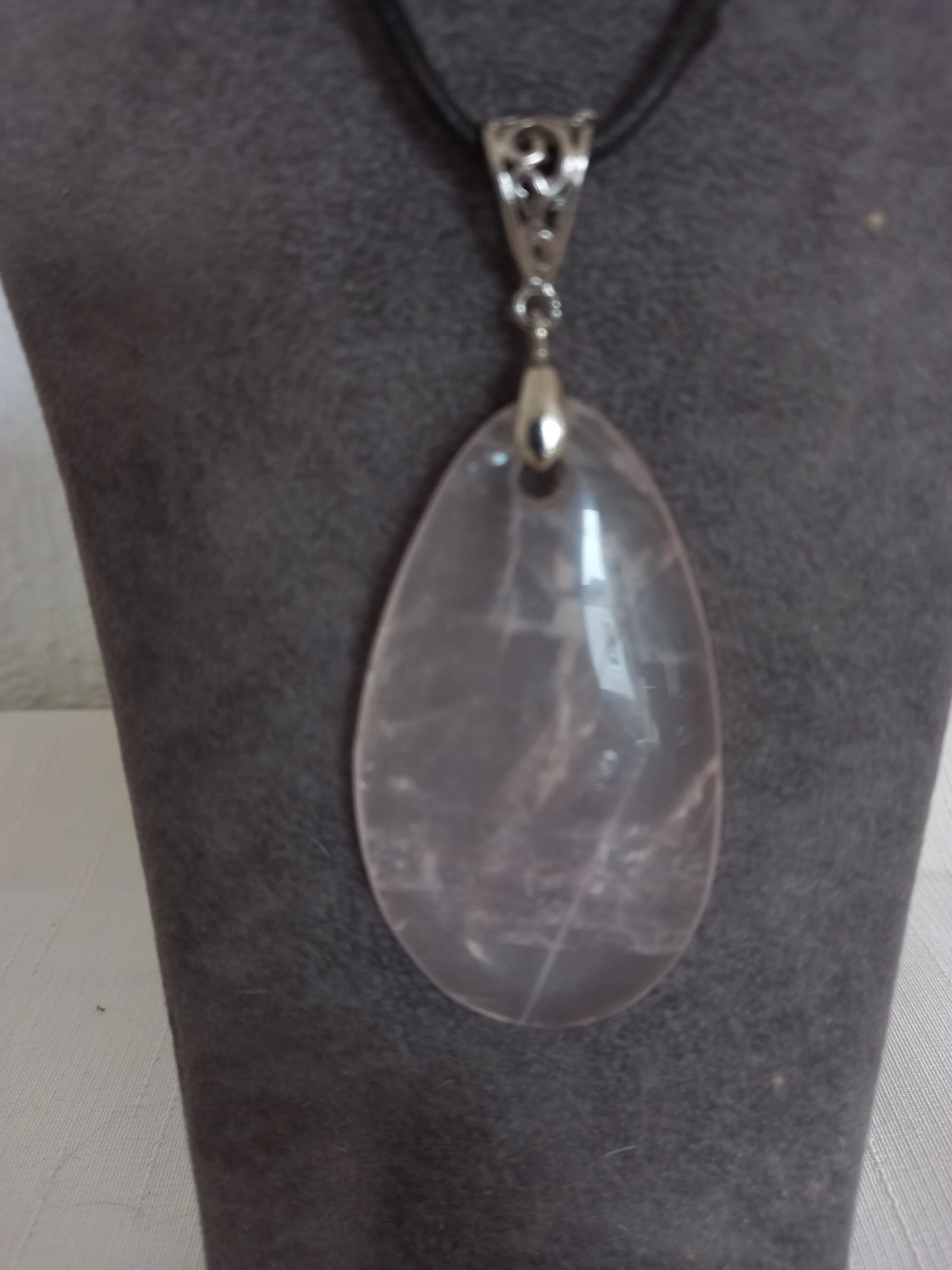 Rose Quartz Droplet Necklace