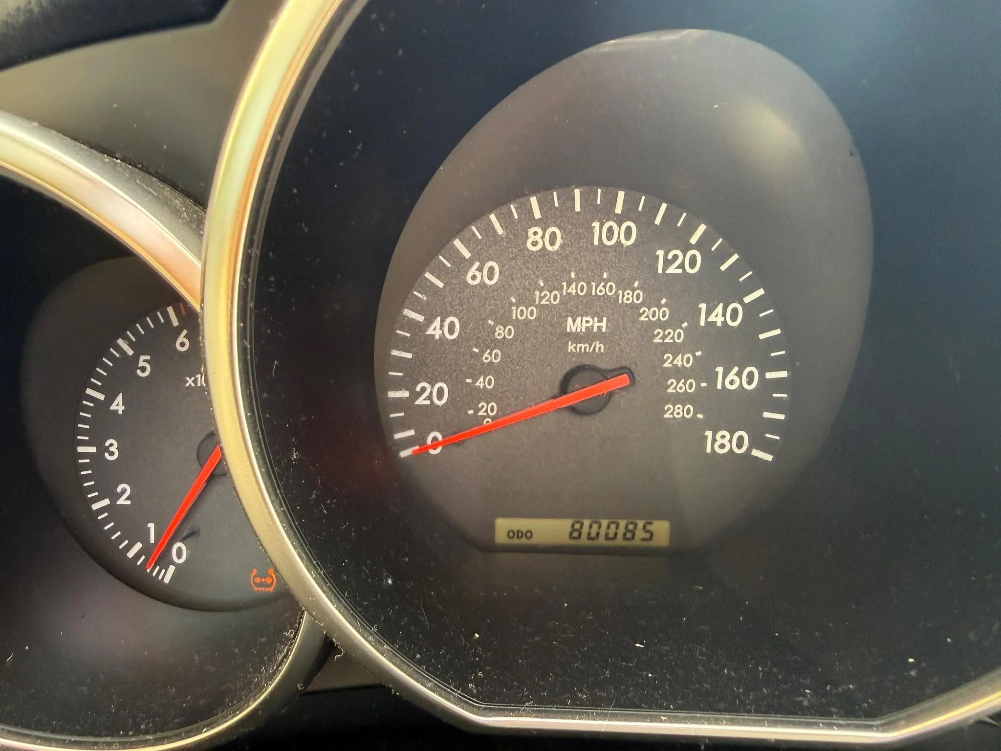 Boobs. Tee hee. Little Red has 80085 miles