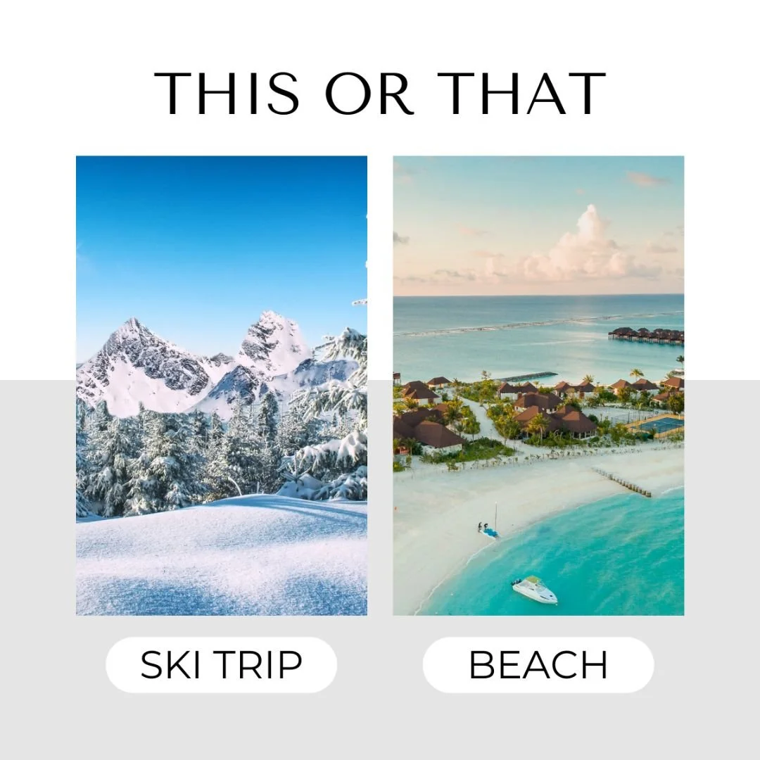 If an off-season trip is in your future, which destination are you headed to? Whether it's hitting the slopes or soaking in the sun, it's bound to be a good time!

#thisorthat #skitrip #beach #getaway #offseason #travel #chicago #chicagocondo #chicag