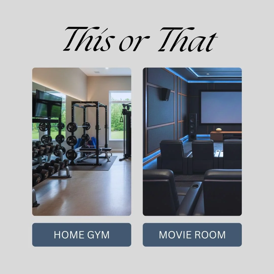 Would you rather have a home gym to crush your fitness goals without leaving the house, or a comfy movie room for unforgettable movie nights and binge sessions?

Both add amazing lifestyle value! Which one tops your list?

#thisorthat #homegym #lif