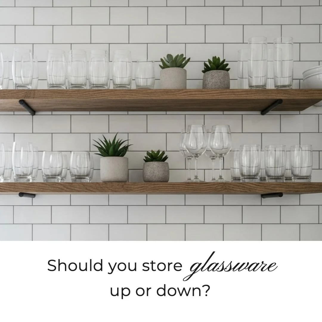 It&rsquo;s a small detail, but it can make a difference in both cleanliness and longevity.

🔽 Rim Down: Helps prevent dust from settling inside and keeps glasses ready to use
🔼 Rim Up: Allows airflow and helps avoid trapping moisture, especially