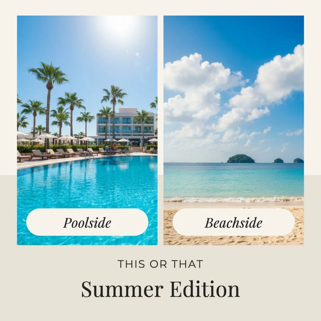 Sunshine, water, and relaxation; what more could you ask for? ☀️💦

Whether it&rsquo;s the calm of a poolside lounge or the salty breeze and warm sand between your toes, both offer the perfect summer escape.

So tell us&hellip; are you team beach