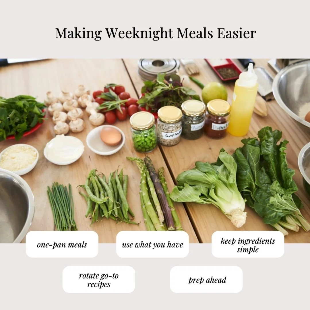 Weeknight meals do not have to be complicated to work.

Consistency in the kitchen often comes down to having a simple system rather than constantly trying new recipes. When meals are easy to repeat and adjust, it helps reduce decision fatigue at t