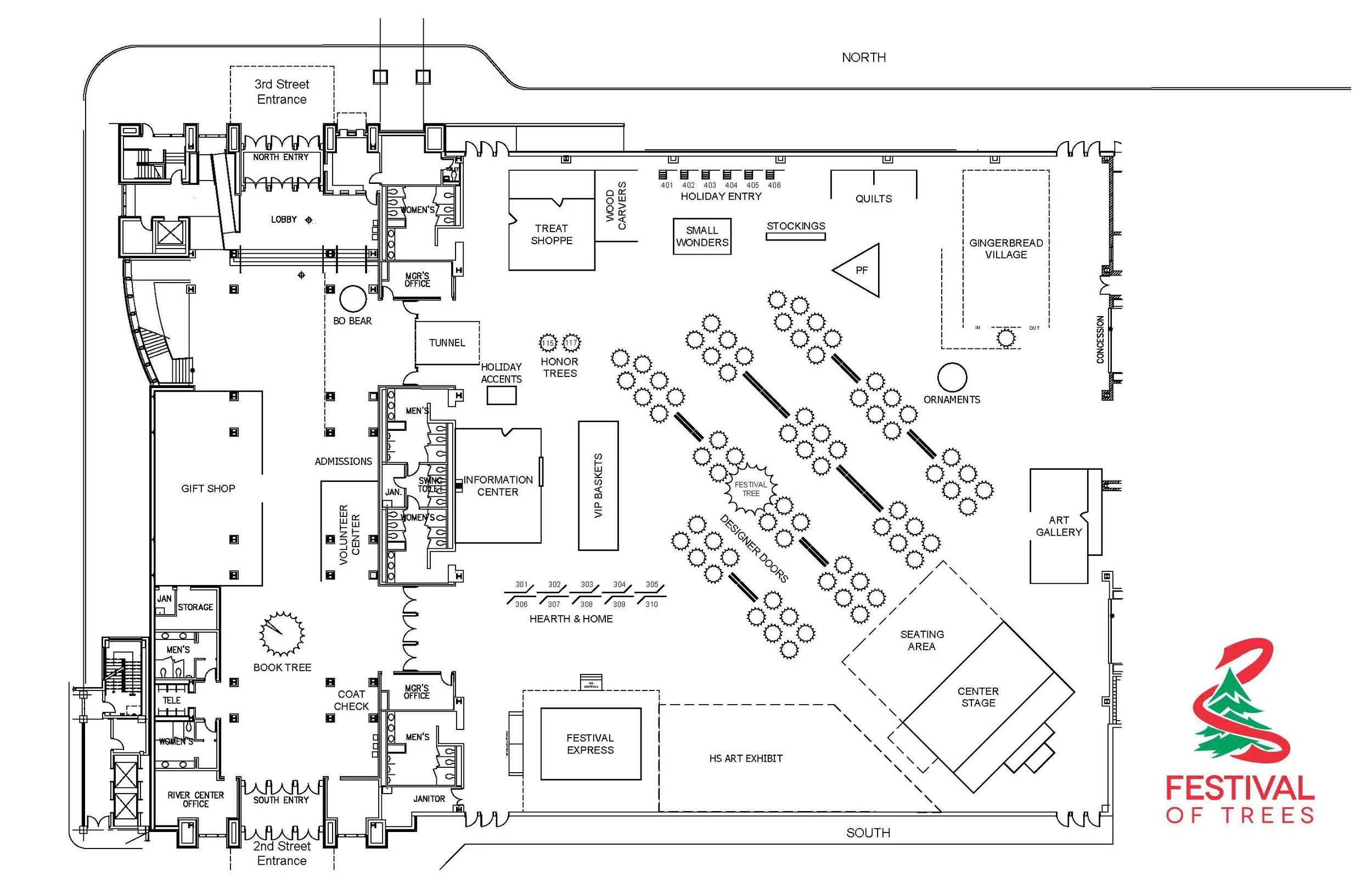 floor map of Festival of Trees 2025