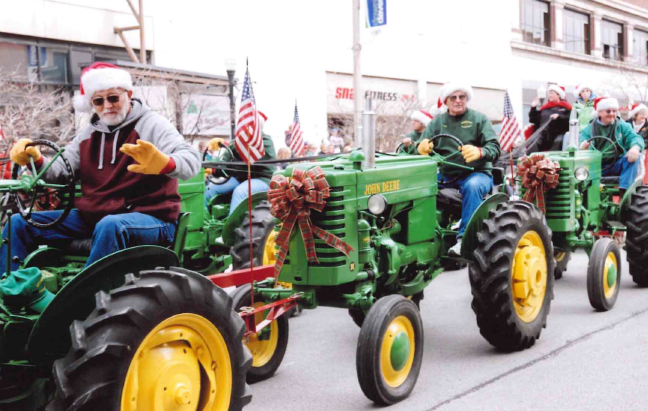 John Deere Tractors in the Festival of Trees Parade