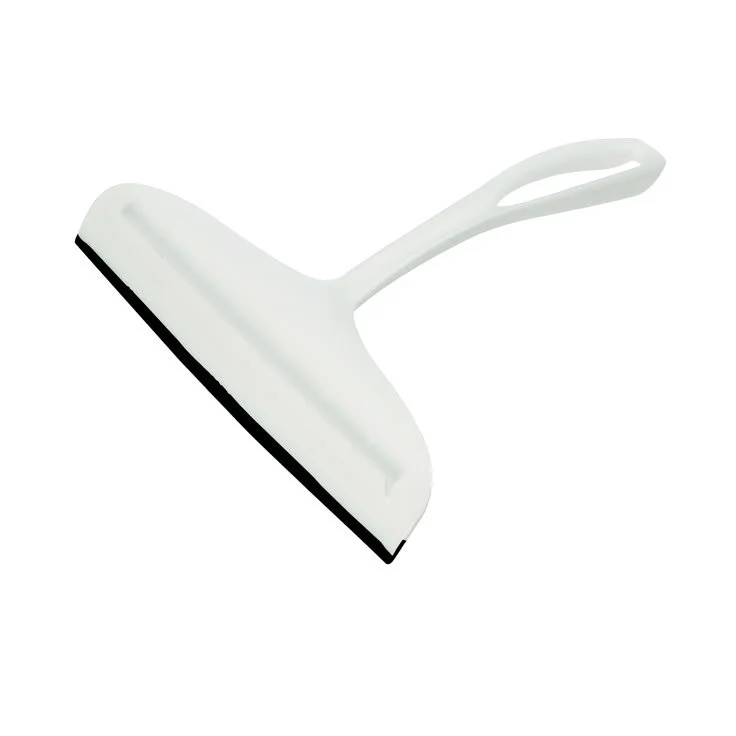 white plastic squeegee with a handle and black rubber edge