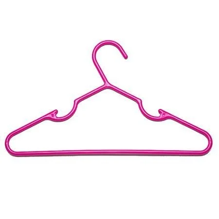 Pink plastic clothes hanger