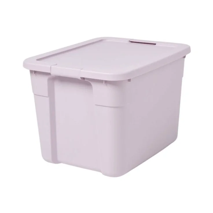 White plastic storage box with a lid
