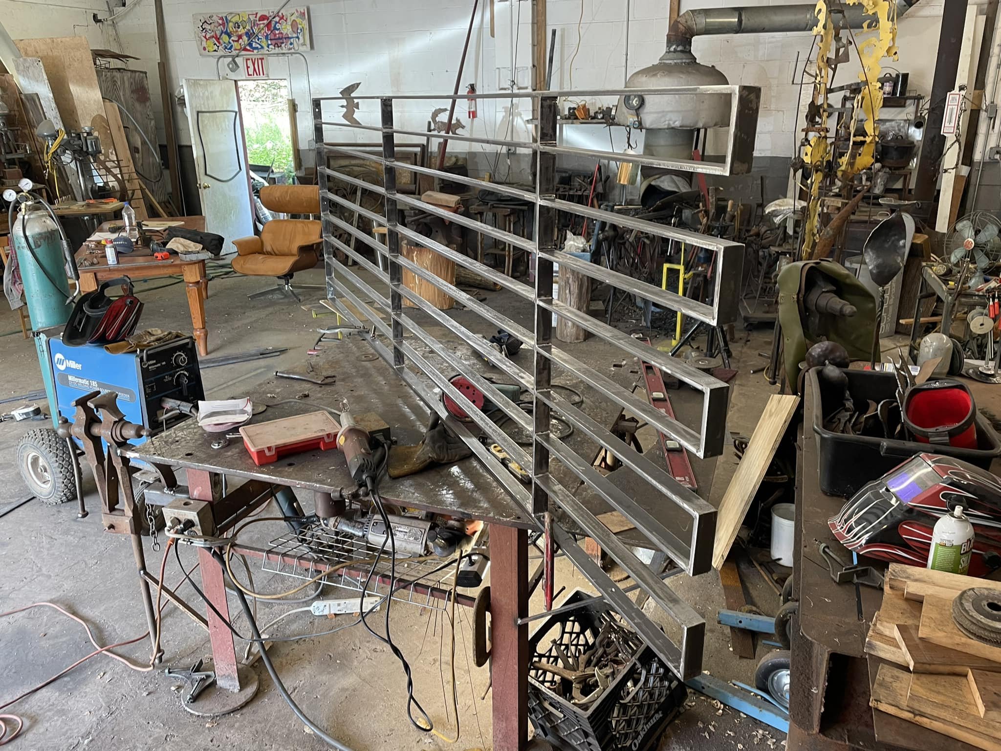 Steel, hand-forged gate, work-in-progress