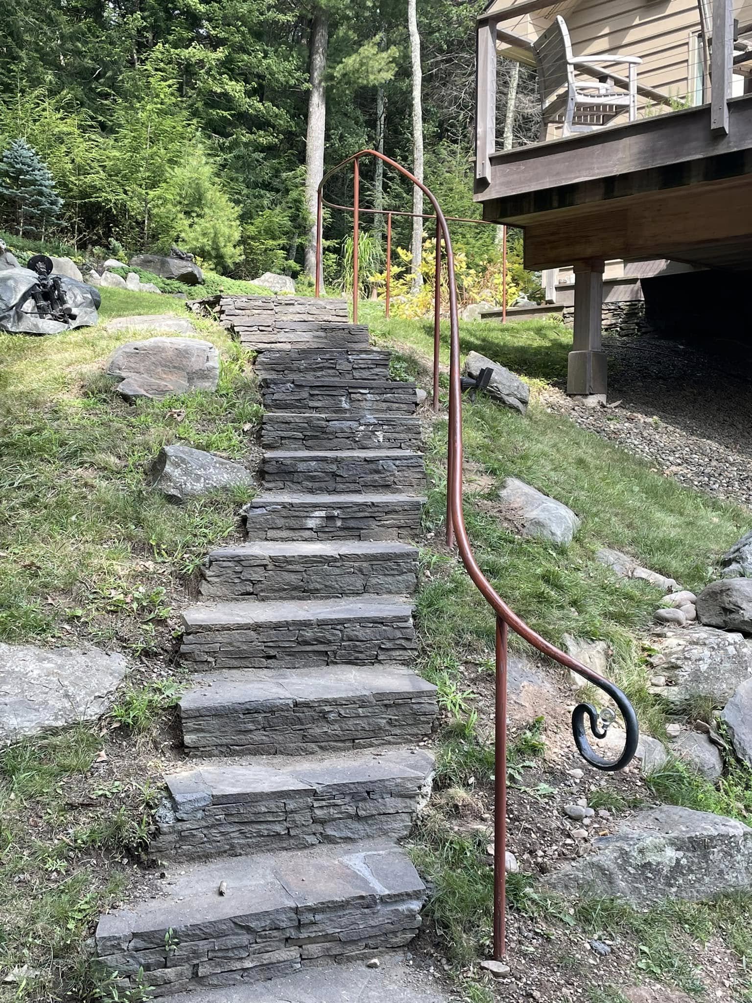 Copper, hand-forged railing, private residence