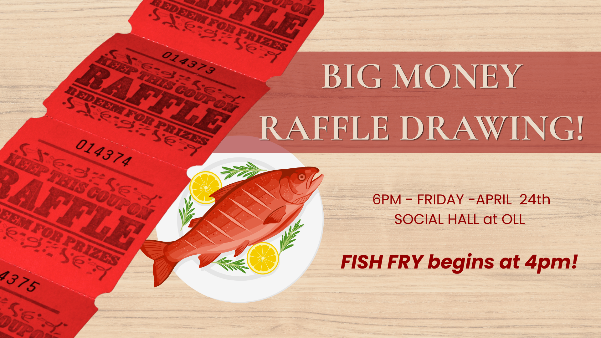 Australia Fish Raffle BIG MONEY Raffle Drawing (during KoC Fish Fry) — Our Lady of the Lake ...