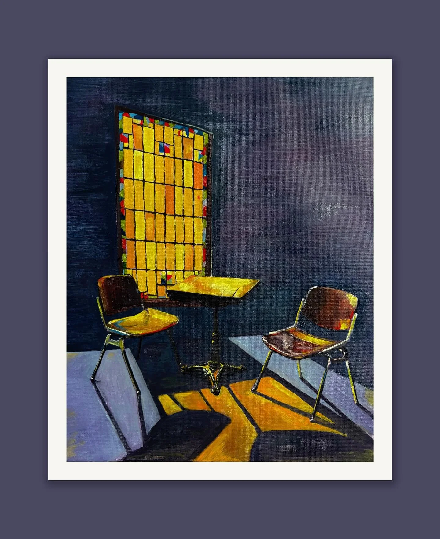 Considering this my first paid commissioned piece. ☕️
&ldquo;Liminal Caf&eacute;&rdquo; 8x10 Oil on Canvas *still has to dry*