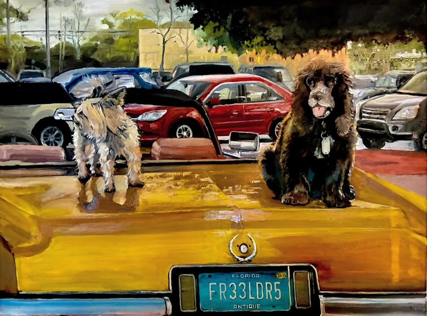 &ldquo;Freeloaders&rdquo;
Oil on Canvas
18x24 inches

I think it was outside of a grocery store that my mom took the original reference picture that inspired this painting - So this is an *official* collab with Sue Mac. Lot&rsquo;s of drying to do, b
