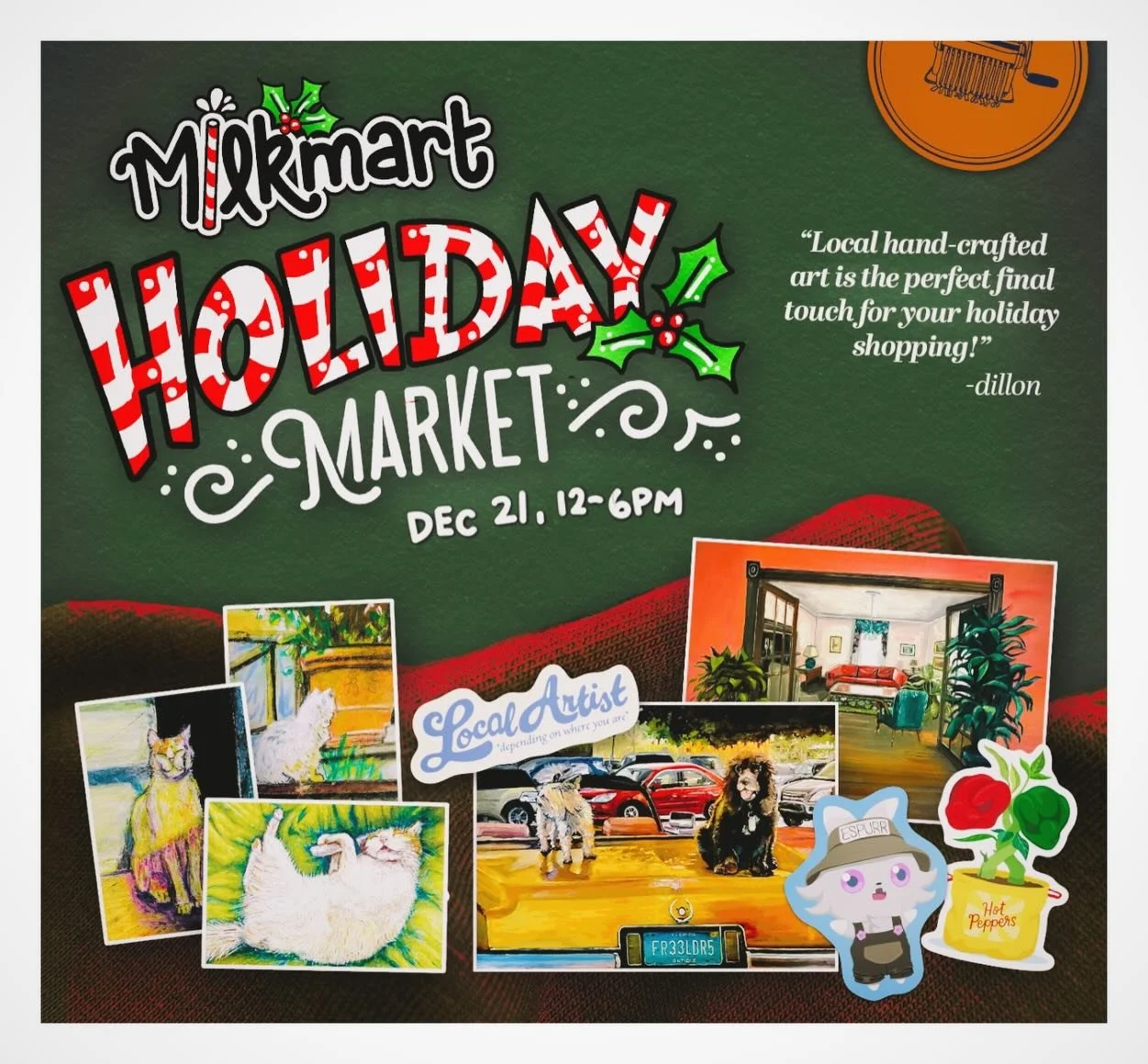 Super excited to be a vendor at @milkmartorlando Holiday Market! 🎄🎁🐕&zwj;🦺🧁🍬❄️🎨🍿🏺
Come and check out all the local creators and by all means come say hi to me!