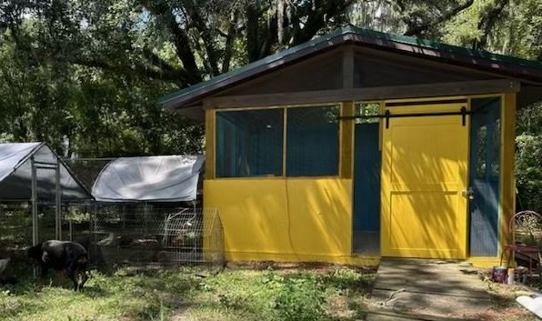 Finished chicken coop from outside