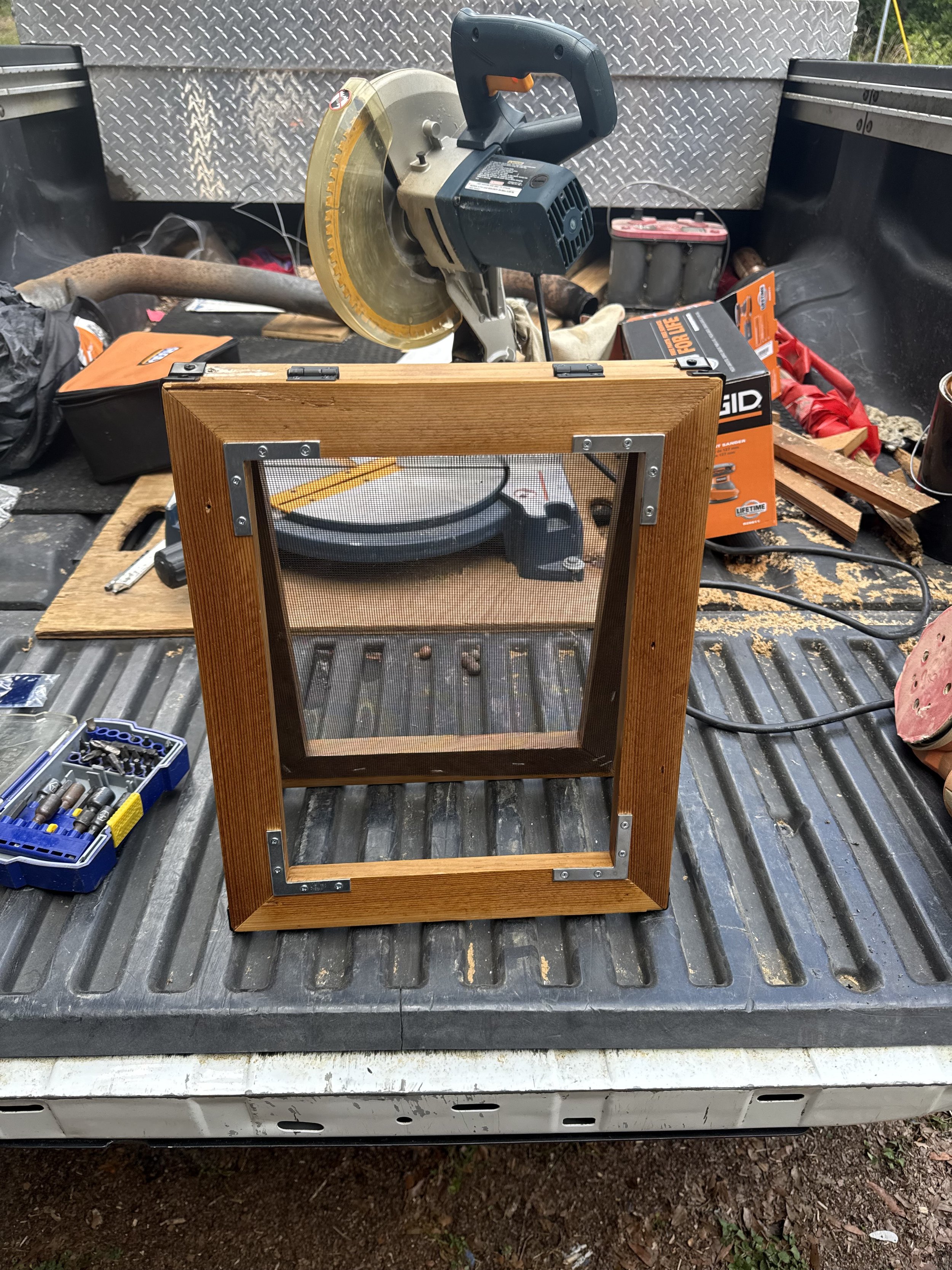 A mould and deckle - Linds wanted to make paper so I surprised her with this