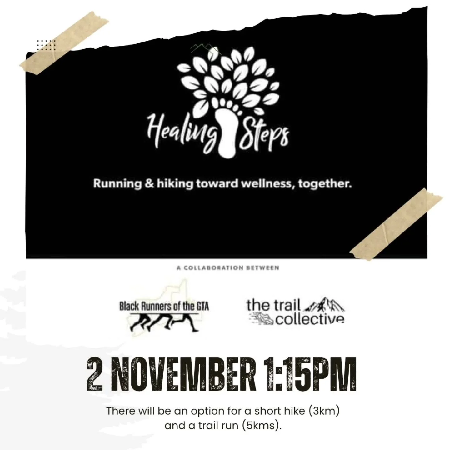 The Trail Collective and Black Runners of the GTA invite you to join us in Healing Steps, a movement journey for connection, reflection, and shared healing. 

On 2 November Sunday at 1:15pm, Shireen Bhabha will facilitate a group therapy chat at Clar