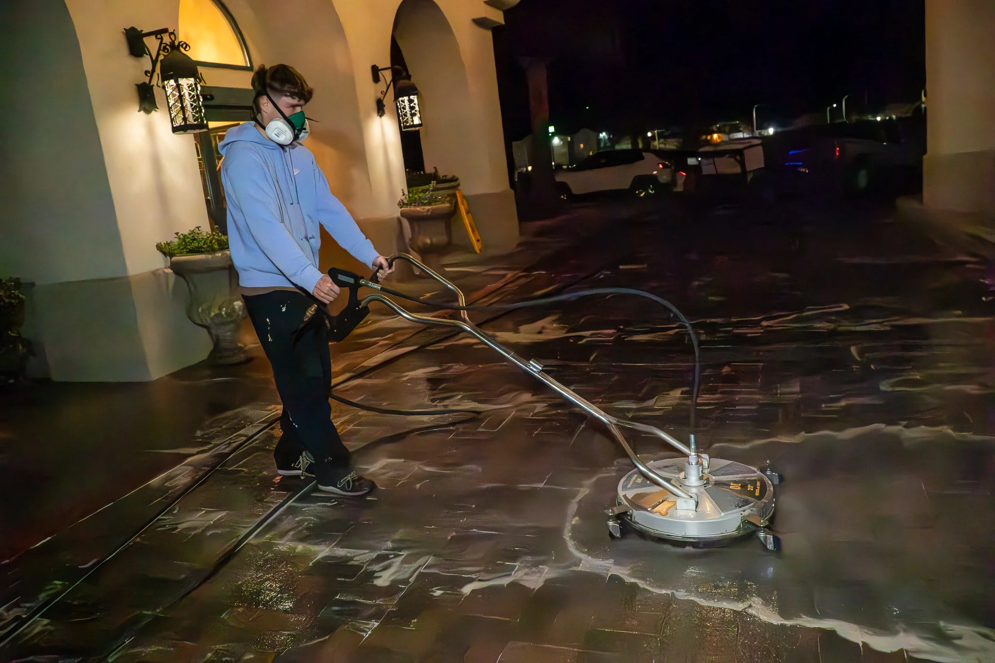Sweets Pressure Washing owner working in Las Cruces