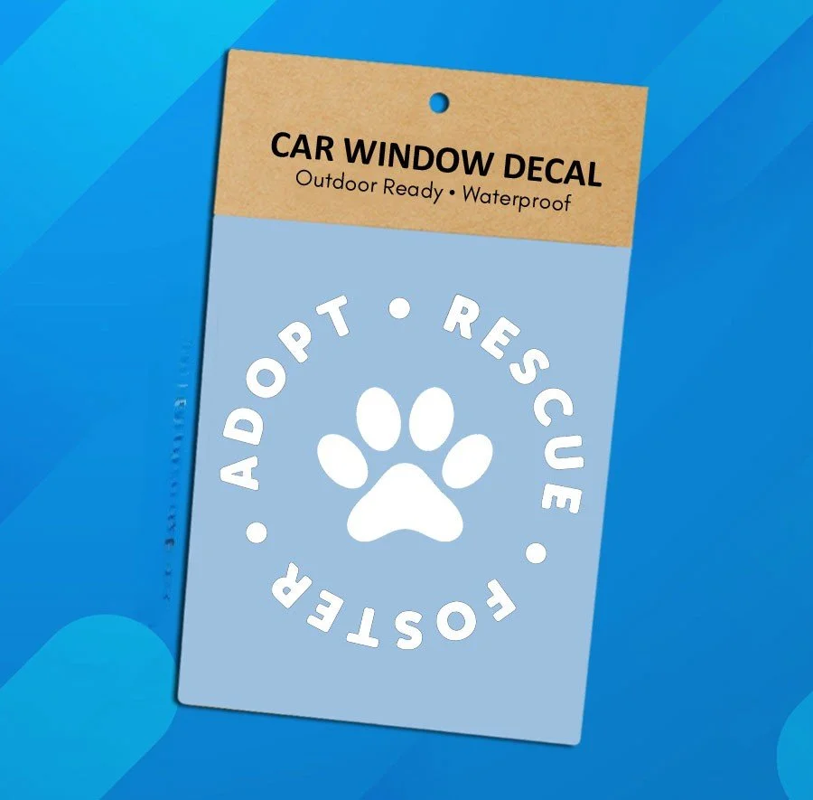 Adopt Rescue Foster White Vinyl Sticker