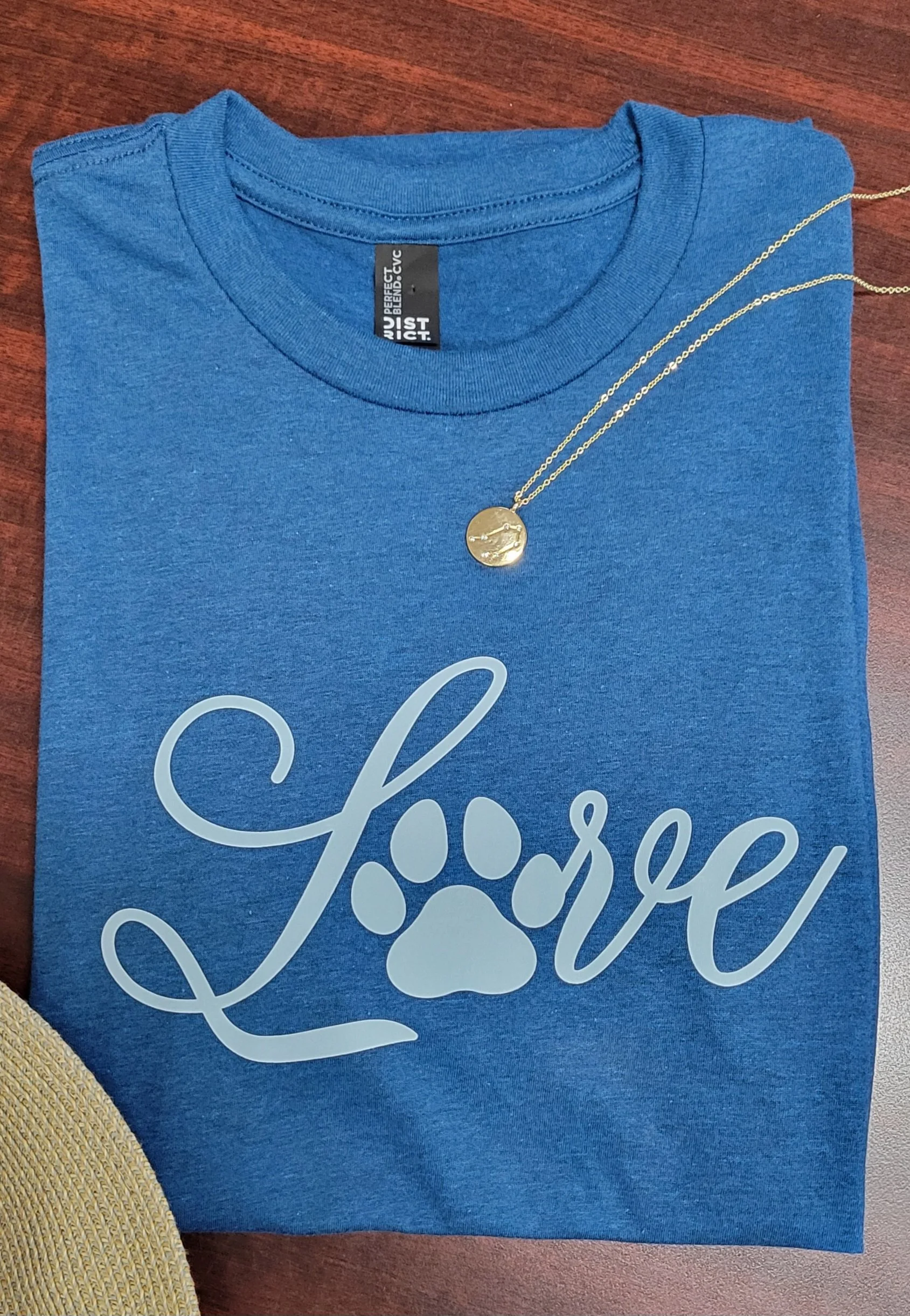 Love with Dog Paw T-shirt (Blue)