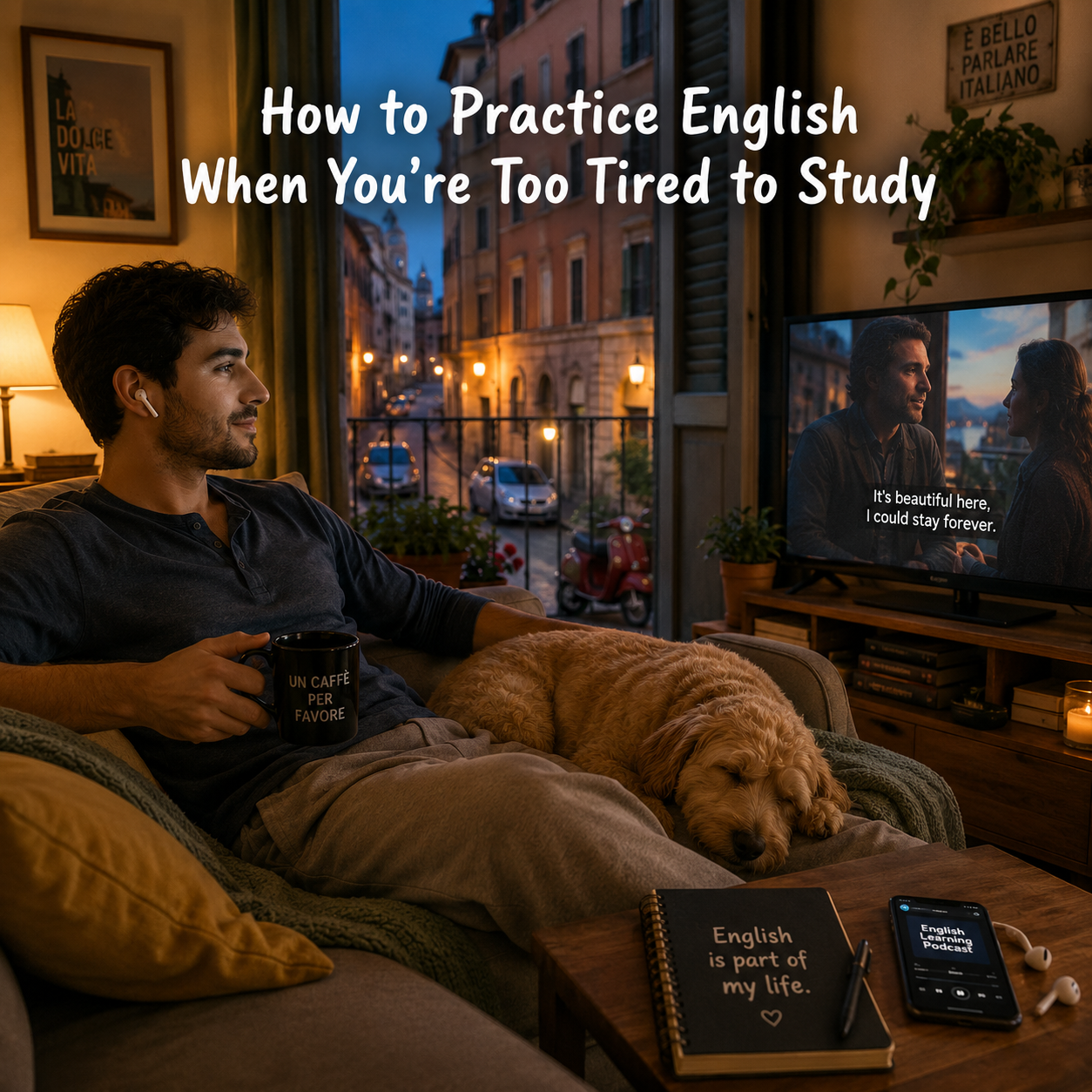 How to Practice English When You're Too Tired to Study