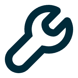 Icon of a wrench, representing tools or repair.