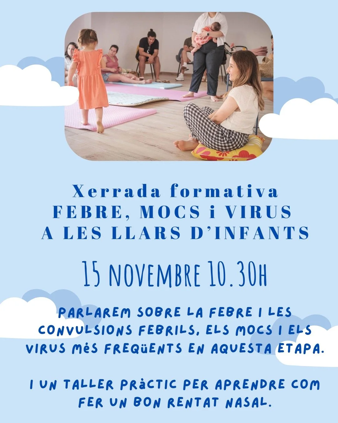 🤒💧Febre, mocs i virus en nadons &mdash; qu&egrave; cal saber?

El 15 de novembre a les 10.30h, t&rsquo;esperem a Espai 59 per una xerrada formativa adre&ccedil;ada a fam&iacute;lies i educadores d&rsquo;infants de 0 a 3 anys.

Parlarem de:
🌡️ La f