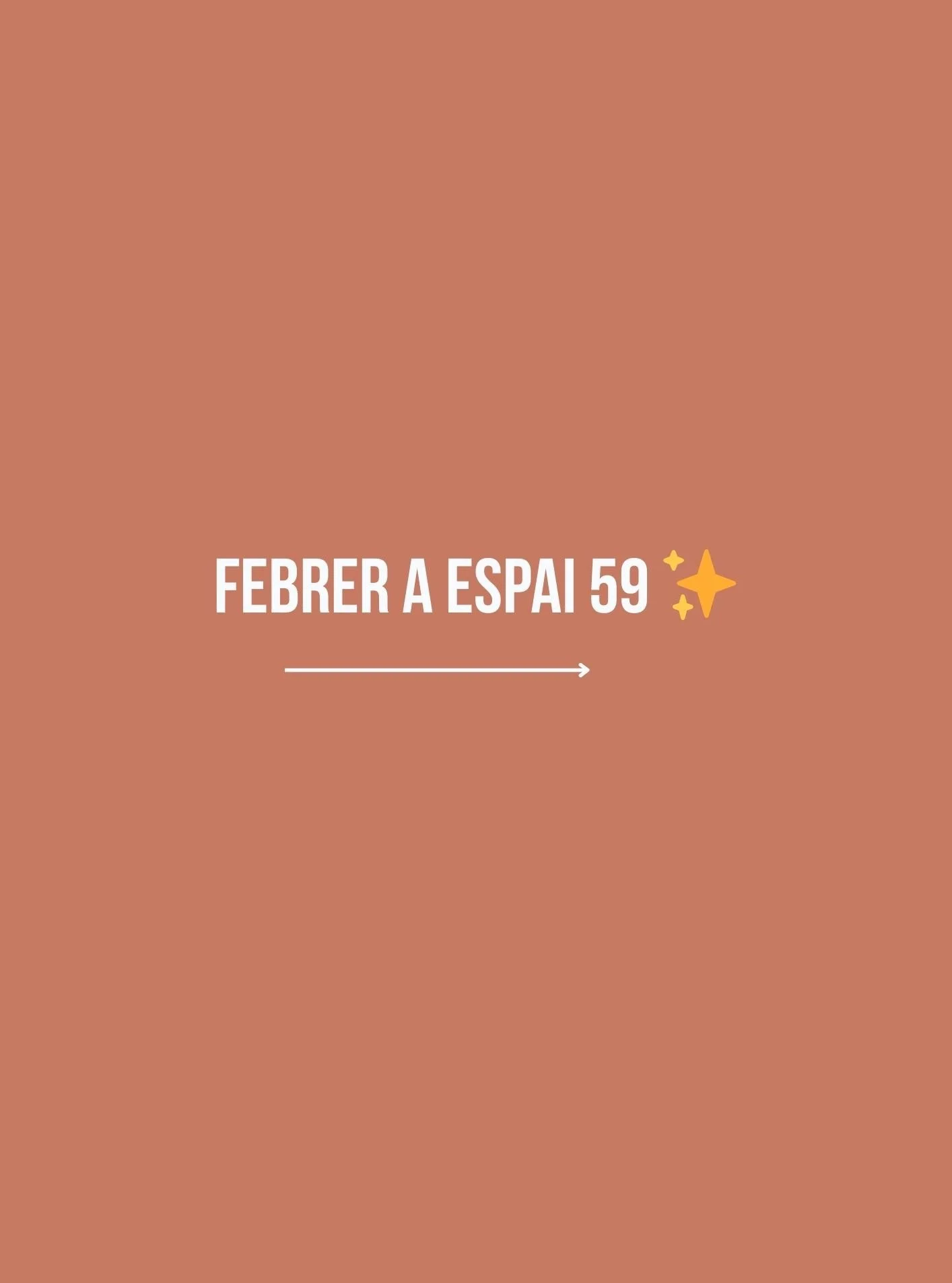 ​​​​✨ Febrer arriba a Espai 59 ✨
Un mes per continuar aprenent, creant i cuidant-te.

Aquest febrer 2026 a Espai 59 hem preparat una nova programaci&oacute; de tallers, formacions i activitats pensades per a persones que volen cr&eacute;ixer, desconn