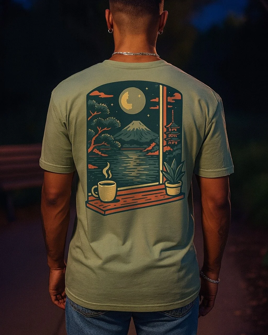 Woke up slow, coffee in hand, letting the morning drift by 🍃
This tee was made for those quiet moments&mdash;open windows, lo-fi beats, and mountain views (even if they&rsquo;re just in your mind).

🌙 Nature-inspired, relaxed fit, soft as a breeze.