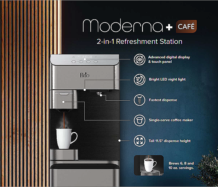 List of features for the 730 Moderna + CAFE cooler