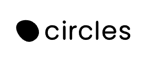 Black circle followed by the word 'circles' in black text on a white background.